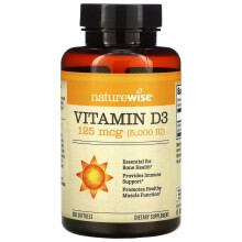 NatureWise, Vitamin D3, 125 mcg (5.000 IE), 360 Softgels