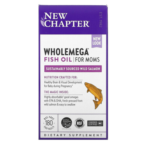 New Chapter, Wholemega Fischöl für Mütter, 180 Weichkapseln