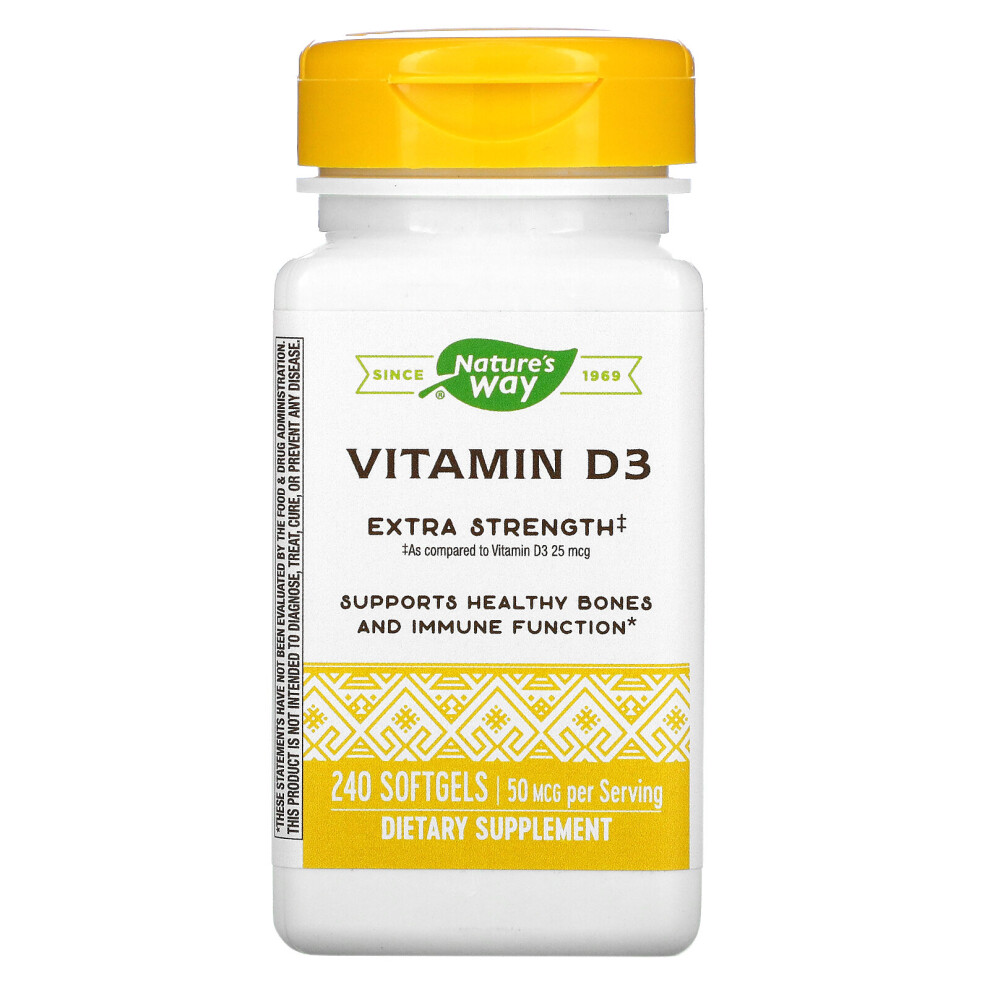 Nature's Way , Vitamin D3, 50 Mcg, 240 Softgels