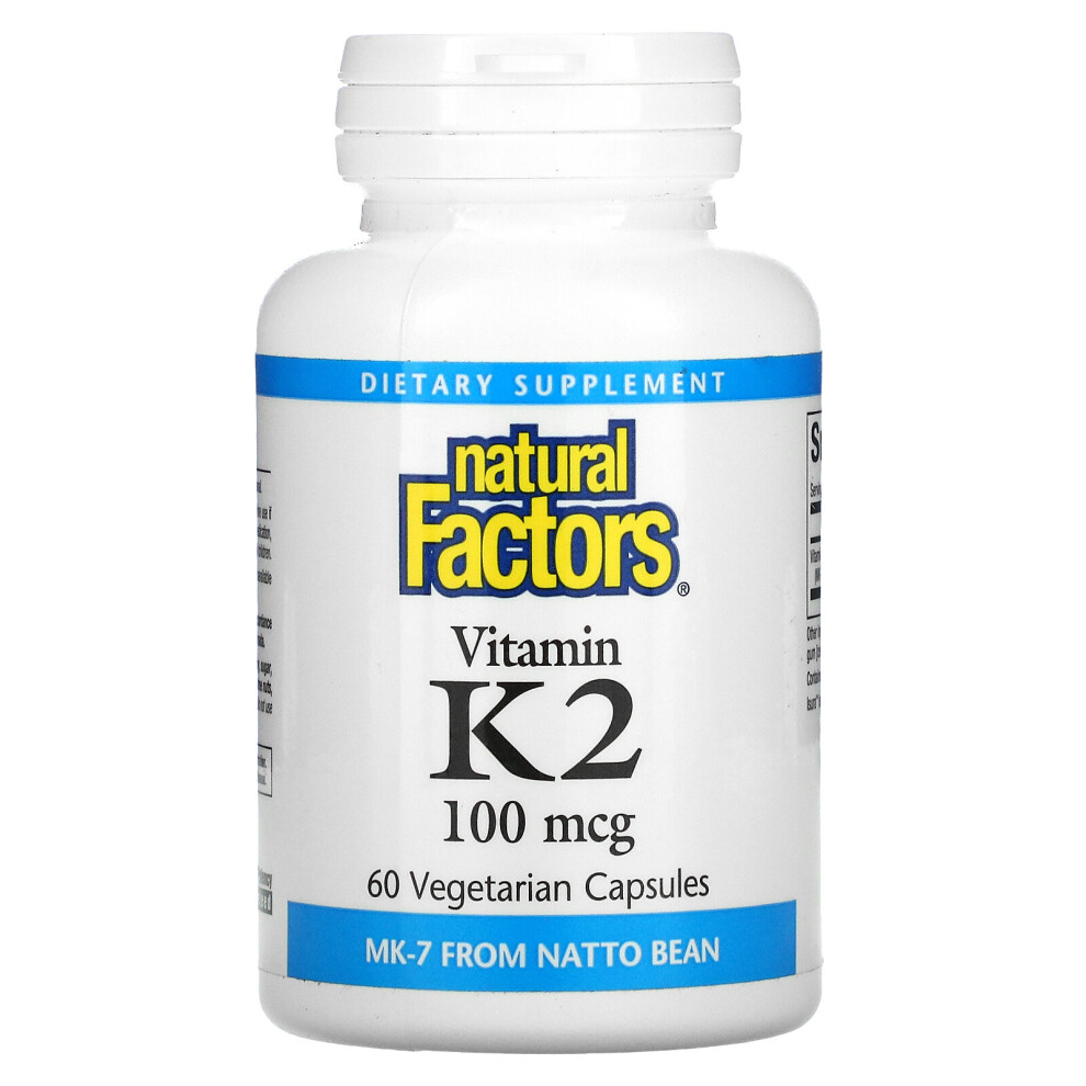 Natural Factors , Vitamin K2, 100 Mcg, 60 Vegetarian Capsules