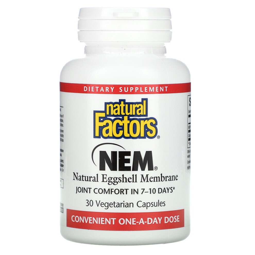 Natural Factors, NEM, Natural Eggshell Membrane, 30 Vegetarian Capsules