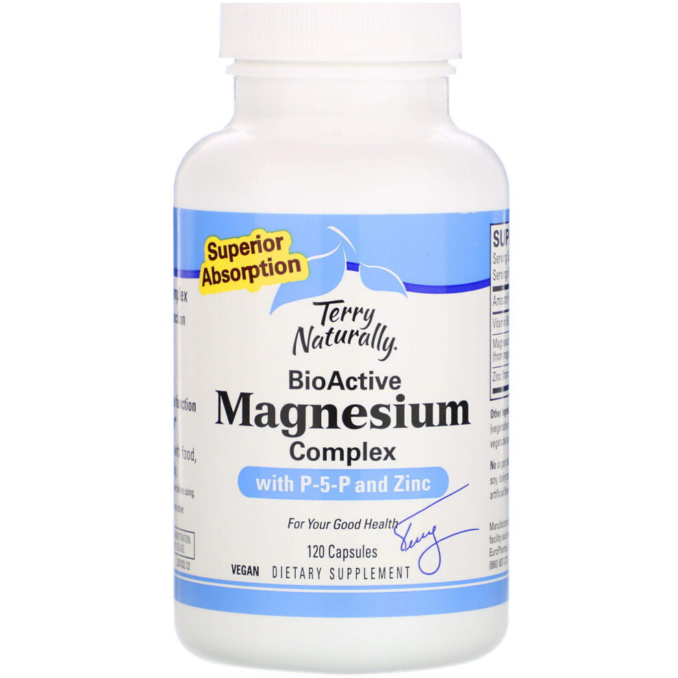 Terry Naturally , Bioactive Magnesium Complex With P-5-P And Zinc, 120 Capsules