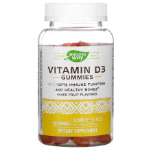 Nature's Way, Vitamin D3 Gummibärchen, Gemischte Früchte, 50 mcg (2.000 IE), 120 Gummibärchen