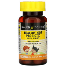 Mason Natural, Gesunde Kinder Probiotika mit Ballaststoffen, 60 Kautabletten