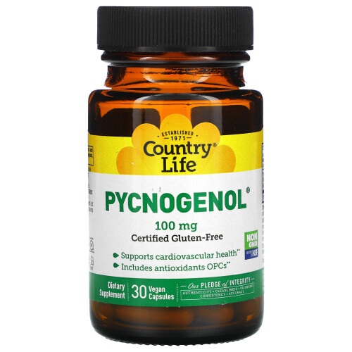 Country Life, Pycnogénol, 100 mg, 30 Capsules Végétaliennes