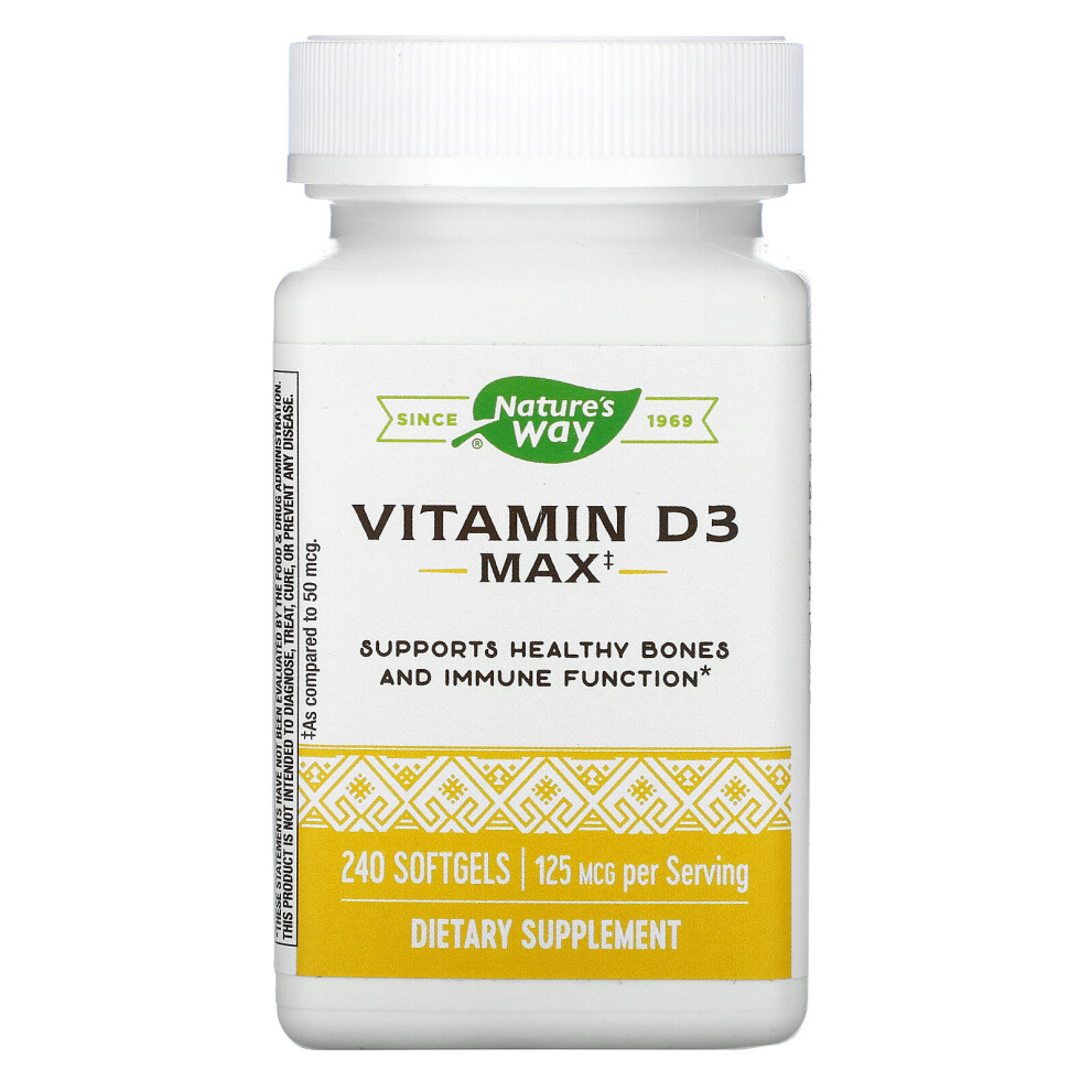 Nature's Way , Vitamin D3, 125 Mcg, 240 Softgels