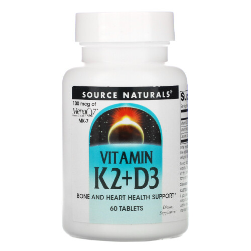 Source Naturals, Vitamin K2 + D3, 60 Tabletten