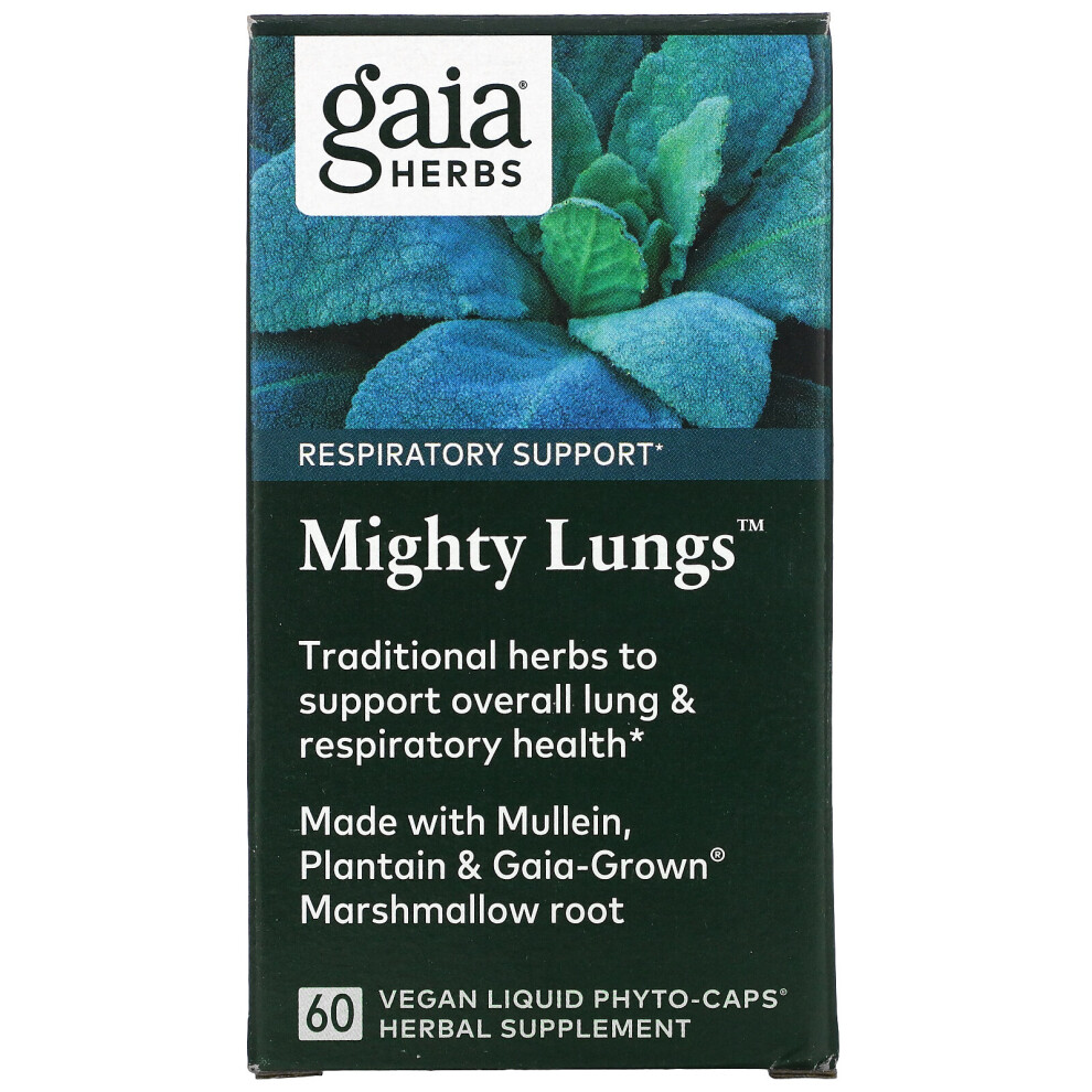 Photos - Vitamins & Minerals Gaia Herbs, Mighty Lungs, 60 Vegan Liquid Phyto-Caps