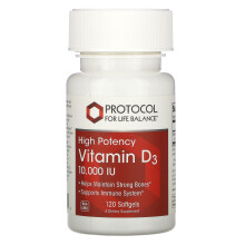 Protocol for Life Balance, Vitamin D3, Hohe Potenz, 10.000 IE, 120 Softgels