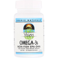 Source Naturals, Vegane Omega-3 Nicht-Fisch EPA-DHA, 300 mg, 30 Vegane Weichkapseln