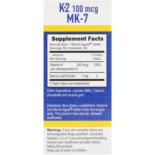 Superior Source, Vitamine K-2, 100 mcg, 60 Comprimés MicroLingual à Dissolution Instantanée 1