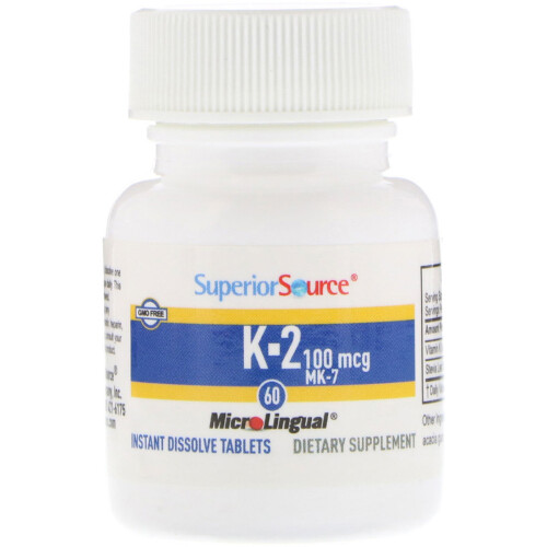 Superior Source, Vitamine K-2, 100 mcg, 60 Comprimés MicroLingual à Dissolution Instantanée 2