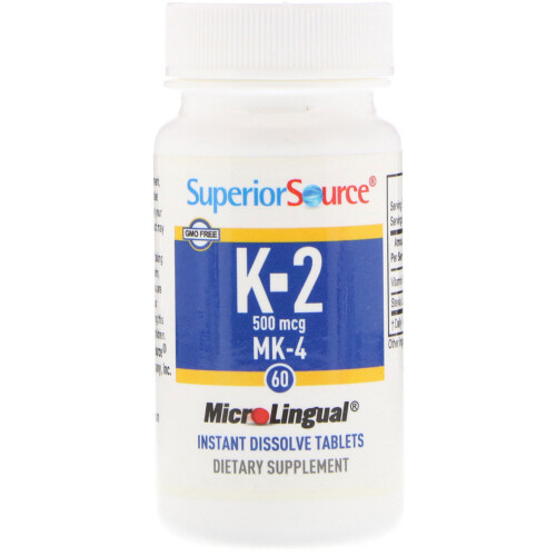 Superior Source, Vitamine K-2, 500 mcg, 60 Comprimés MicroLingual à Dissolution Instantanée 2