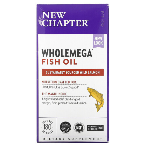New Chapter, Wholemega Fischöl, 180 Weichkapseln