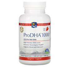 Nordic Naturals, ProDHA 1000, Fraise, 1 000 mg, 120 Gélules
