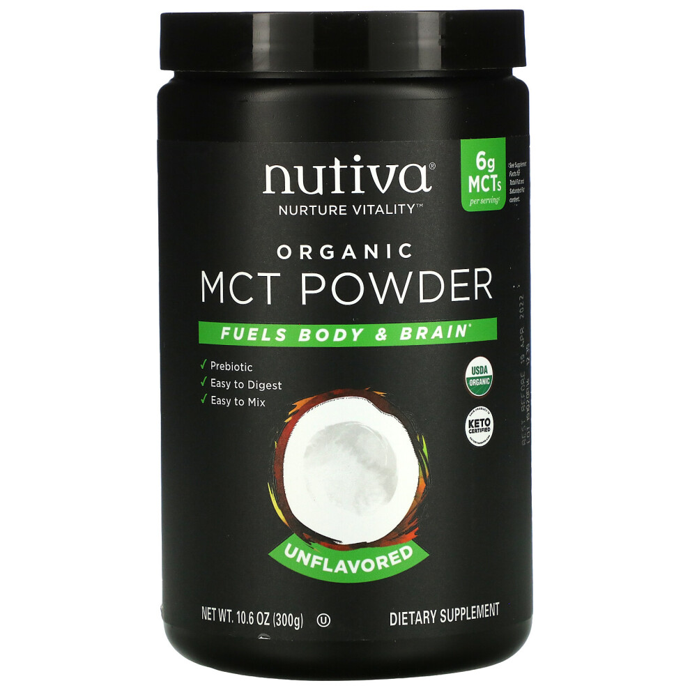 Nutiva , Organic Mct Powder, Unflavored, 10.6 Oz (300 G)