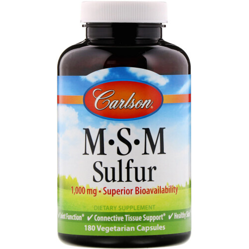 Carlson, MSM Schwefel, 1.000 mg, 180 Vegetarische Kapseln