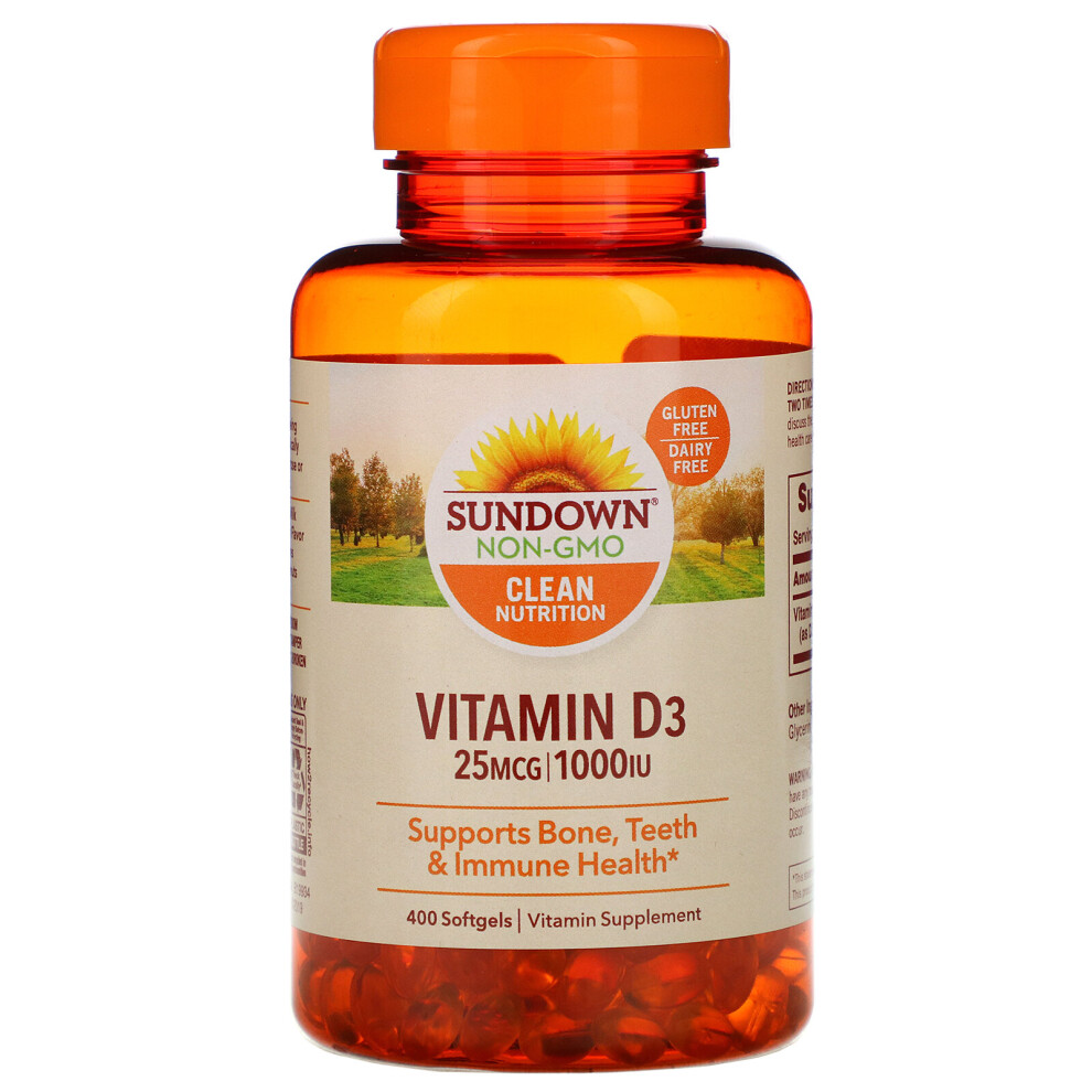 Sundown Naturals , Vitamin D3, 25 Mcg (1,000 Iu), 400 Softgels