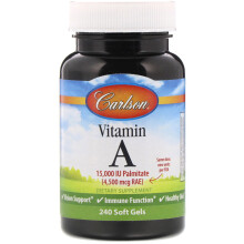 Carlson, Vitamin A, 4.500 mcg RAE (15.000 IE), 240 Softgels