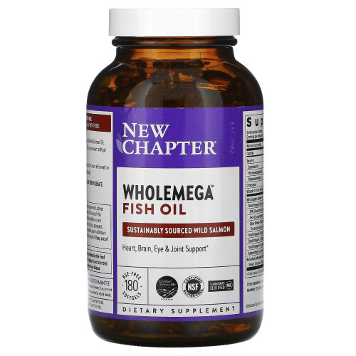 New Chapter, Wholemega Fischöl, 180 Weichkapseln 2
