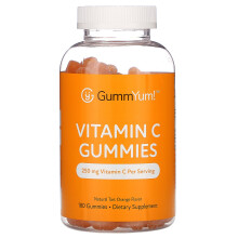 GummYum!, Vitamin C Gummies, Natural Tart Orange Flavor, 125 mg, 180 Gummies
