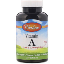 Carlson, Vitamin A, 7.500 mcg RAE (25.000 IE), 250 Weichkapseln