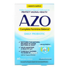 Azo, Équilibre Féminin CompletÆ, Probiotique Quotidien, 60 Gélules