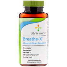 LifeSeasons, Breathe-X, Allergie- & Nasennebenhöhlen-Unterstützung, 90 Veg-Kapseln
