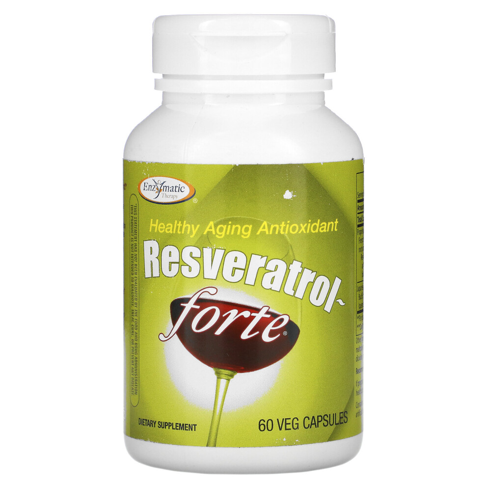 Enzymatic Therapy , Resveratrol~Forte, 125 Mg, 60 Veg Capsules