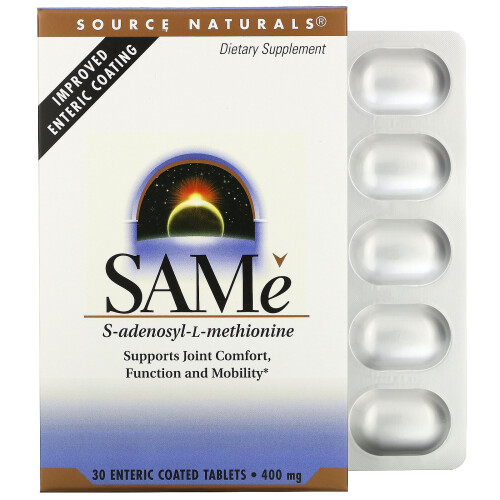 Source Naturals, SAMe, 400 mg, 30 magensaftresistente Tabletten