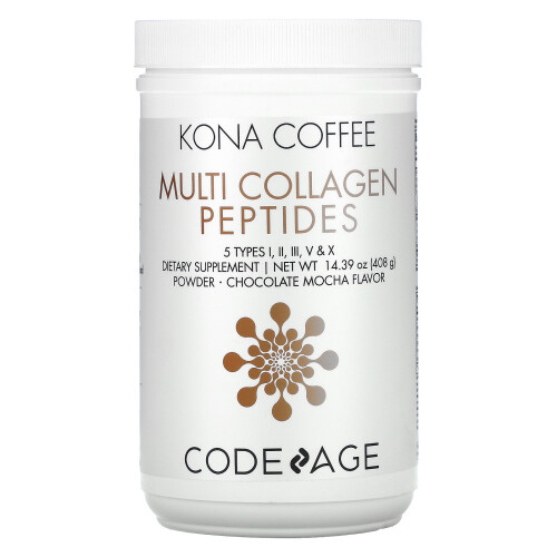 Codeage, Peptides de Multi-Collagène Kona Café, Mocha Chocolat, 14,39 oz (408 g)