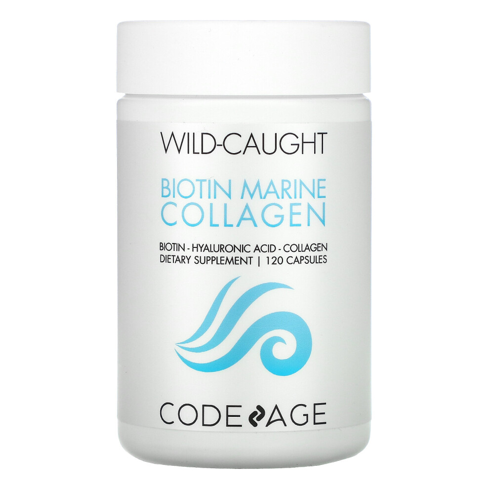 Codeage , Wild Caught, Biotin Marine Collagen, 120 Capsules