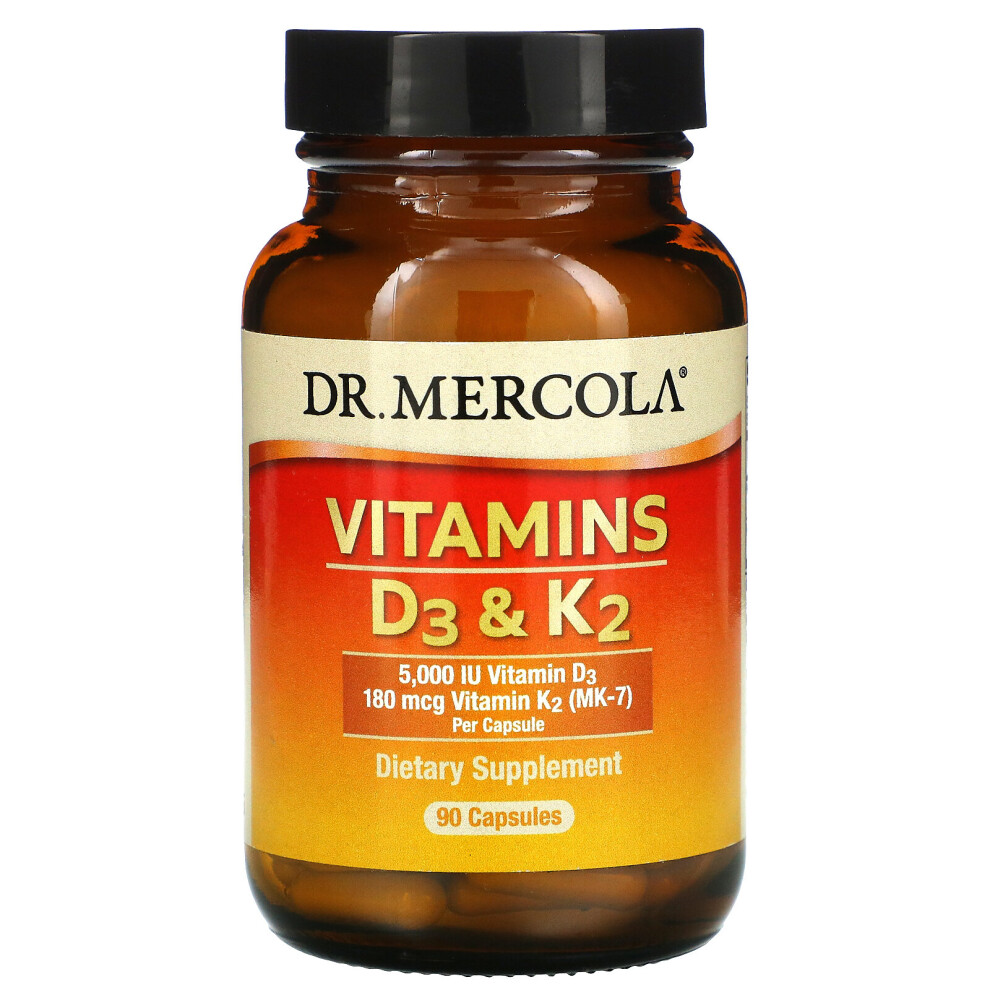 Dr. Mercola , Vitamins D3 & K2, 90 Capsules