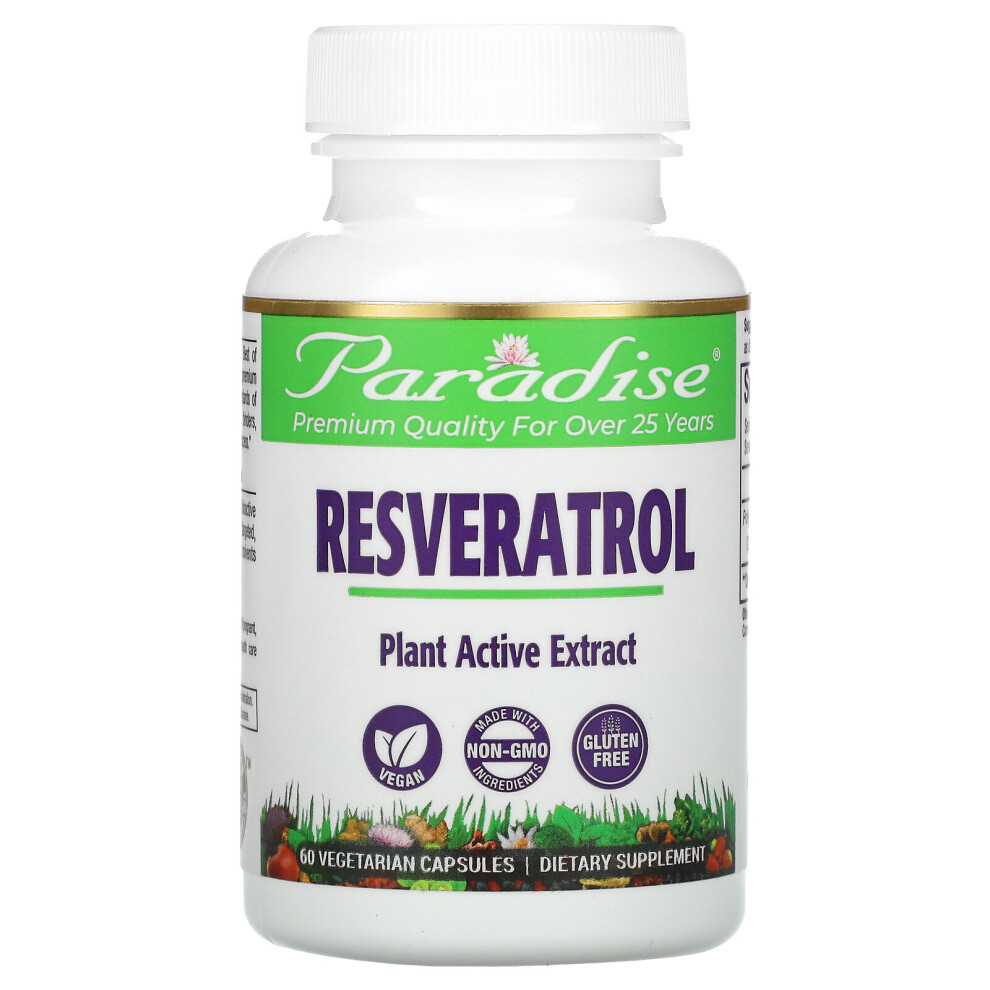 Paradise Herbs , Resveratrol, 60 Vegetarian Capsules