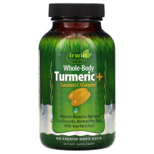 Irwin Naturals, Ganzkörper Kurkuma + Curcumin C3 Komplex, 60 Flüssig-Weichgelkapseln