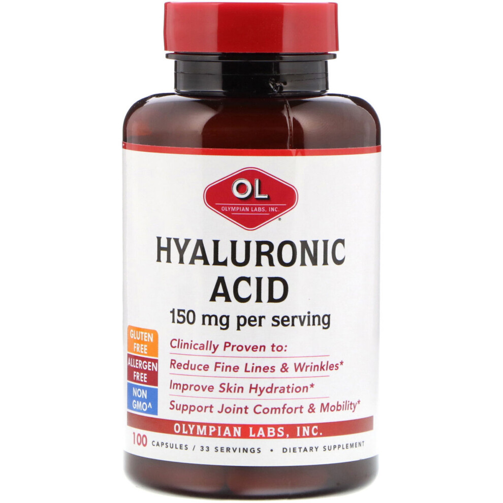 Olympian Labs Inc. Olympian Labs, Hyaluronic Acid, 150 Mg, 100 Capsules