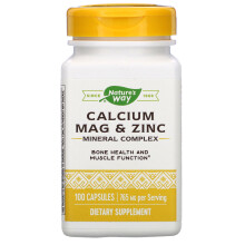 Nature's Way, Calcium Magnesium & Zink Mineral Komplex, 765 mg, 100 Kapseln (255 mg pro Kapsel)