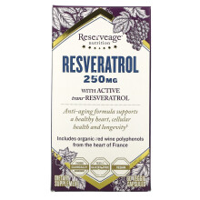 Reserveage Beauty, Resveratrol, Trans-Resveratrol, 250 mg, 60 Vegetarische Kapseln