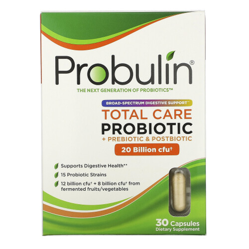 Probulin, Soin Total Probiotique, 20 Milliards d'UFC, 30 Gélules