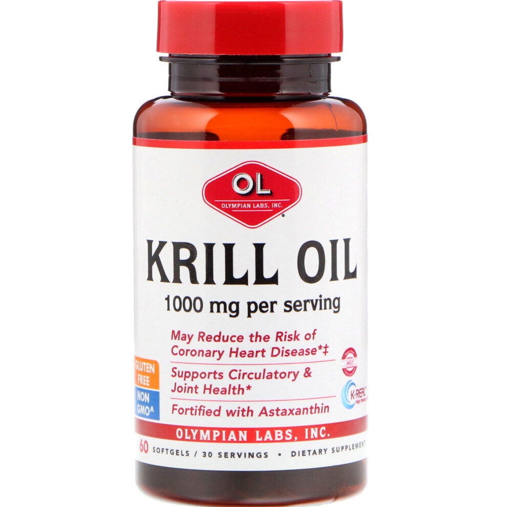 Olympian Labs Inc. Olympian Labs, Krill Oil, 1000 Mg, 60 Softgels