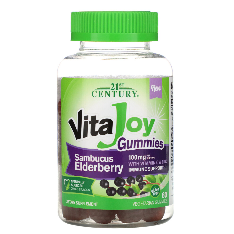 21St Century , Vitajoy Gummies, Sambucus Elderberry, 60 Vegetarian Gummies