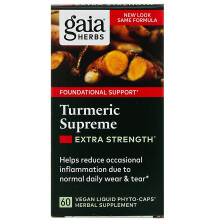 Gaia Herbs, Turmeric Supreme, Extra Stärke, 60 Vegane Flüssig-Phyto-Kapseln