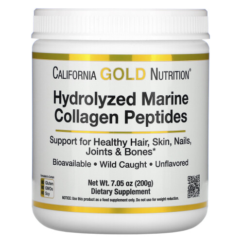 California Gold Nutrition, Hydrolyzed Marine Collagen Peptides, Unflavored,  7.05 oz (200 g)