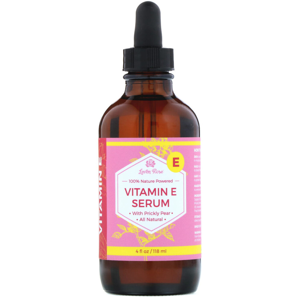 Leven Rose , 100% Nature Powered, Vitamin E Serum, 4 Fl Oz (118 Ml)