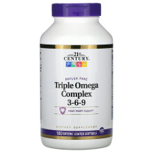 21st Century, Triple Omega Komplex 3-6-9, 180 magensaftresistente Weichkapseln