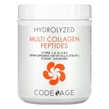 Codeage, Peptides de Multi-Collagène Hydrolysés, 5 Types I, II, III, V, X, Poudre, Non Aromatisé, 1,25 lb (567 g)