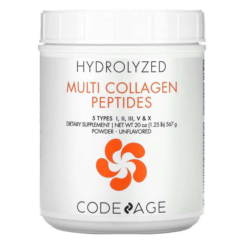 Codeage , Hydrolyzed, Multi Collagen Peptides, Unflavored, 20 Oz (567 G)