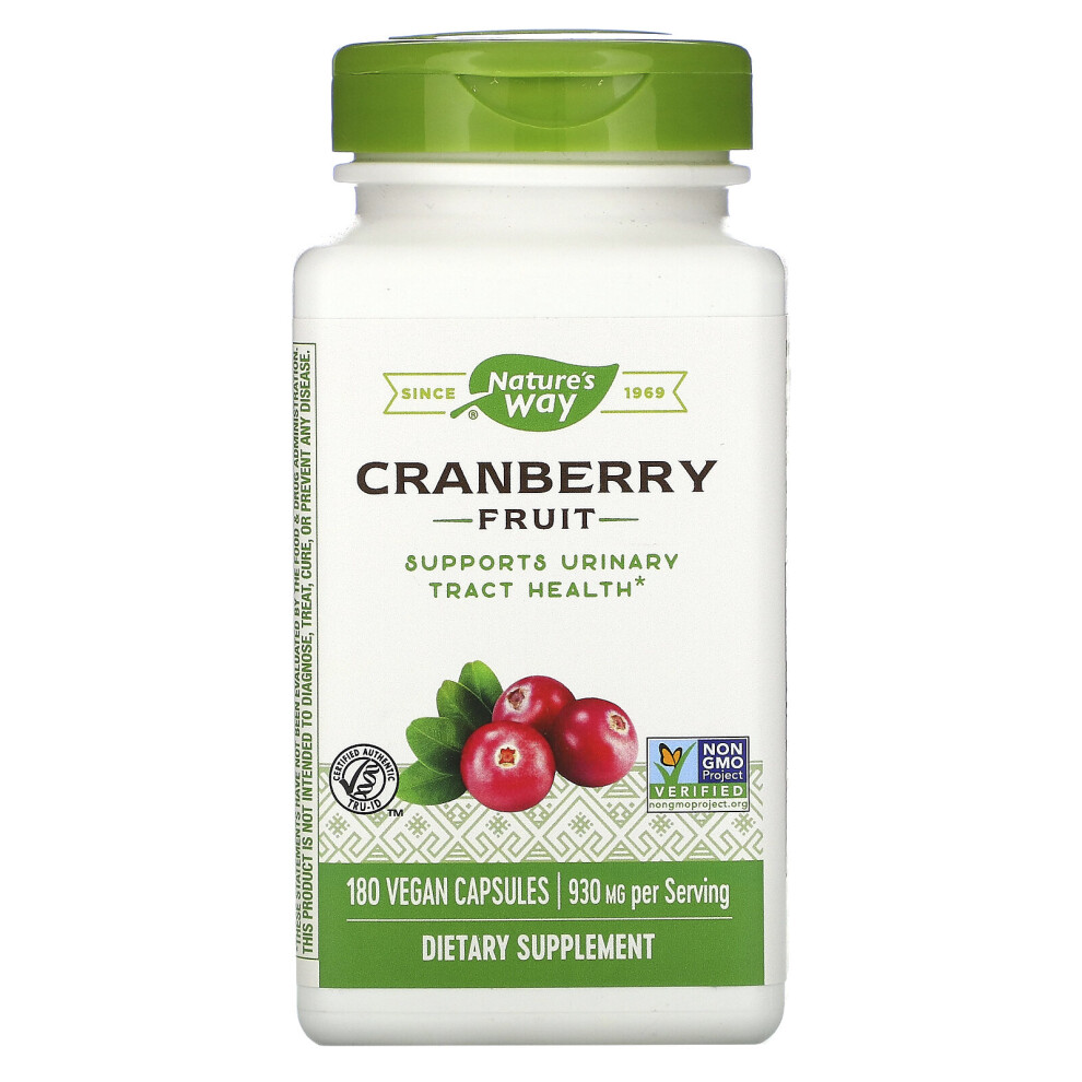 Nature's Way , Cranberry Fruit, 930 Mg, 180 Vegan Capsules