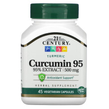 21st Century, Curcumin 95, 500 mg, 45 Vegetarische Kapseln