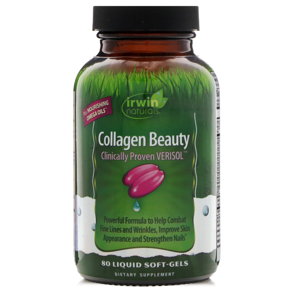 Irwin Naturals , Collagen Beauty, Clinically Proven Verisol, 80 Liquid Soft-Gels